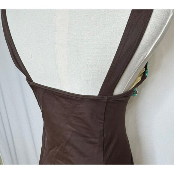 Fit 4 U D's & E's Whimsical Paisley Swim Dress size 14 Brown Turquoise Modest - Picture 7 of 10